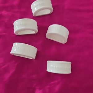 White Ceramic Napkin Rings